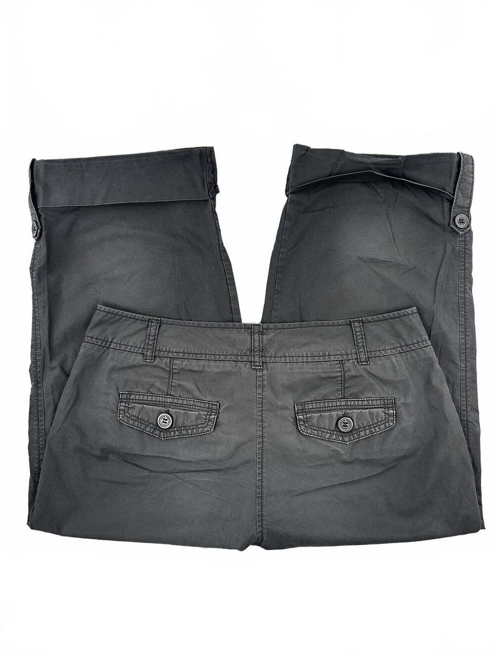 New York & Company Black Cotton Capri Pants Casual Tailored Utility